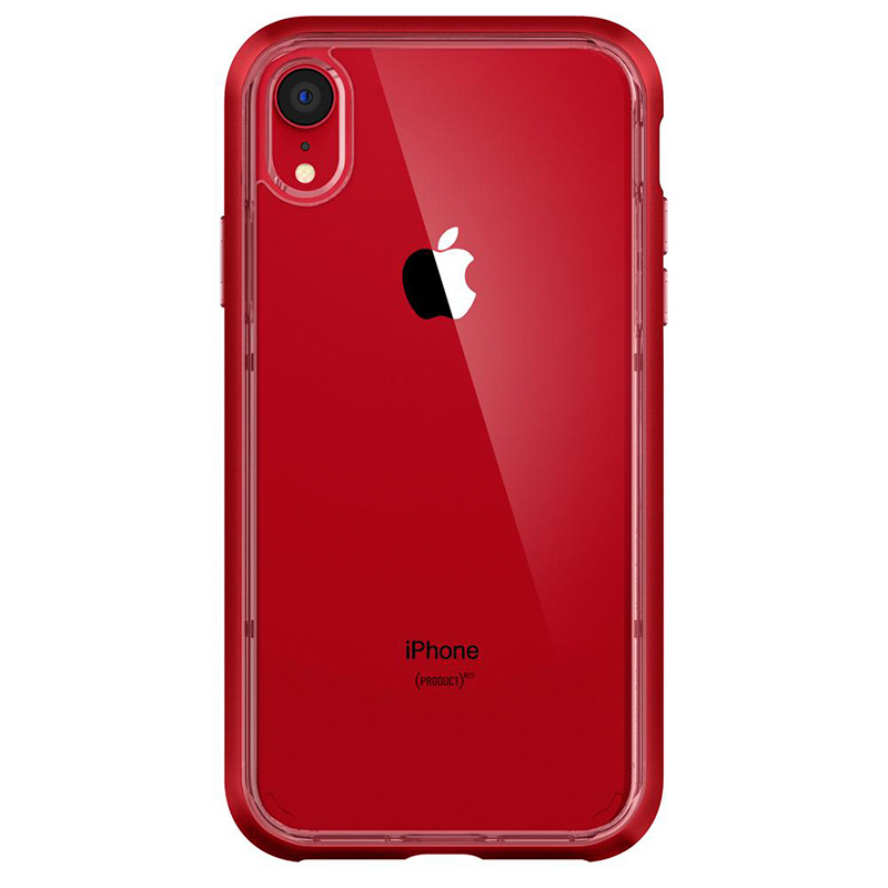 Spigen iPhone Neo Hybrid Crystal 軍規防摔透明保護殼，紅色框配紅色iphone XR