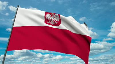 stock-footage-poland-flag-waving-against-time-lapse-clouds-background