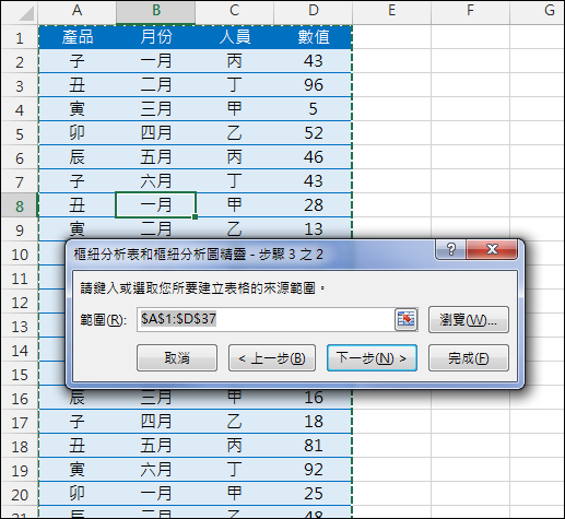 Excel-建立樞紐分析表的各種方法