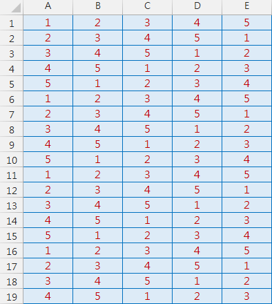 Excel-數個字元循環顯示(MOD,MID,ROW,COLUMN)