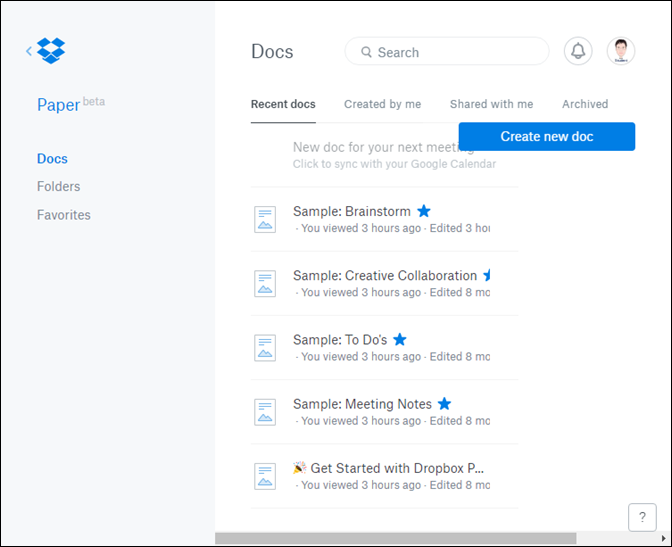 Dropbox Paper-線上編輯文件，團隊成員參與協作或是提供意見