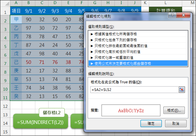 Excel-利用下拉式清單挑選後計算各欄各列的總和(OFFSET,INDIRECT,MATCH) Excel-利用下拉式清單挑選後計算各欄各列的總和(OFFSET,INDIRECT,MATCH)