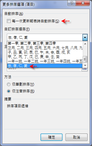 Excel-不重覆的排列組合(公式,樞紐分析表