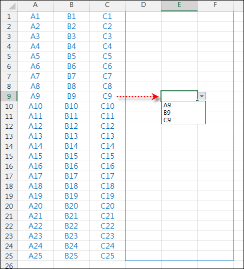 Excel-設定多個儲存格只能輸入同一列的內容(資料驗證) Excel-設定多個儲存格只能輸入同一列的內容(資料驗證)