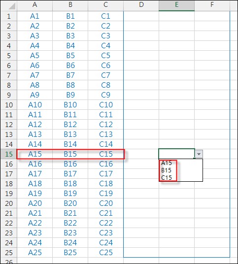 Excel-設定多個儲存格只能輸入同一列的內容(資料驗證)