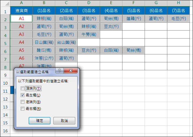 Excel-產生動態的下拉式清單內容(資料驗證,INDIRECT,OFFSET,COUNTA) Excel-產生動態的下拉式清單內容(資料驗證,INDIRECT,OFFSET,COUNTA)