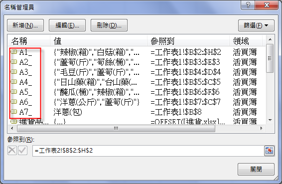 Excel-產生動態的下拉式清單內容(資料驗證,INDIRECT,OFFSET,COUNTA) Excel-產生動態的下拉式清單內容(資料驗證,INDIRECT,OFFSET,COUNTA)
