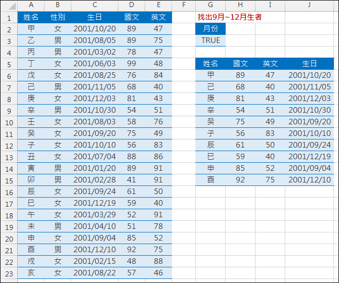 Excel-在進階篩選中使用公式運算 Excel-在進階篩選中使用公式運算
