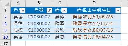 Excel-由原始清單中挑出符合指定內容的清單(ROW,SMALL,OFFSET)