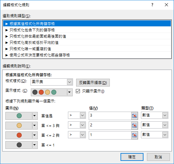 Excel-以符號代替數字來呈現學生的學習表現(格式化的條件設定) Excel-以符號代替數字來呈現學生的學習表現(格式化的條件設定)