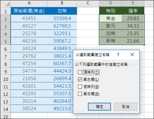 Excel-幤別換算(INDIRECT,MATCH,OFFSET)