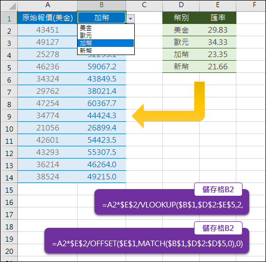 Excel-幤別換算(INDIRECT,MATCH,OFFSET)