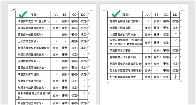 Word-如何解決表格跨頁無法重覆標題列的問題