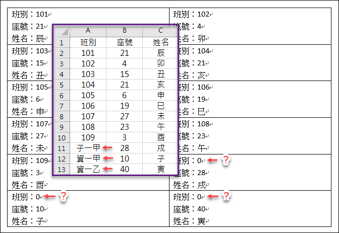 Word+Excel-解決合併列印文件時文字變成0的問題