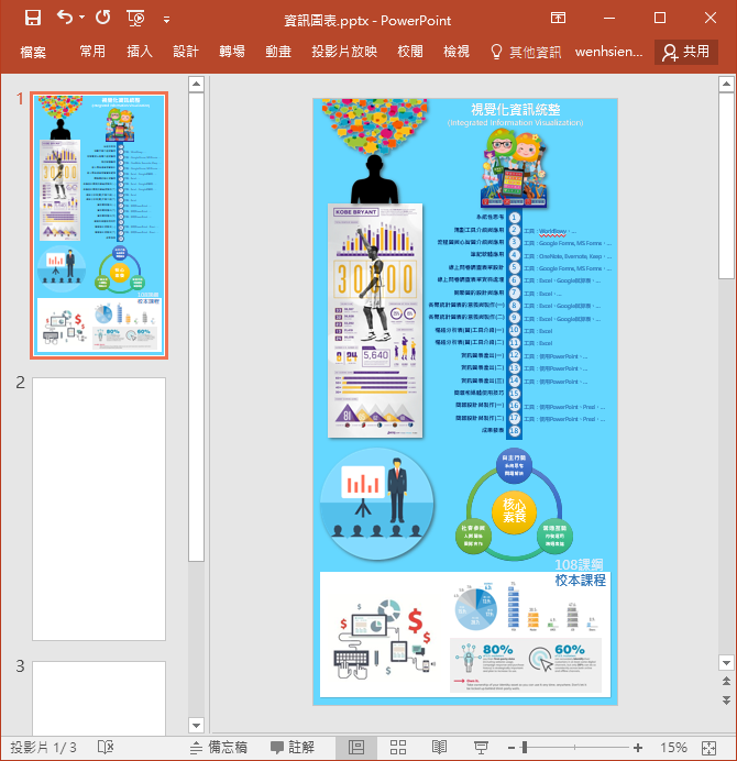 利用PowerPoint製作資訊圖表(Inforgraphic)時的版面調整