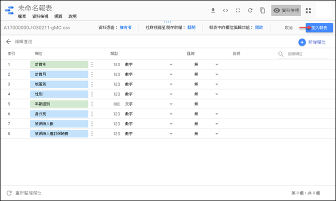 初探利用GOOGLE DATA STUDIO線上製作圖表