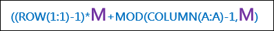 Excel-n欄轉m欄(INT,MOD,ROW,COLUMN)