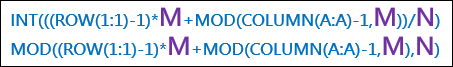 Excel-n欄轉m欄(INT,MOD,ROW,COLUMN) Excel-n欄轉m欄(INT,MOD,ROW,COLUMN)
