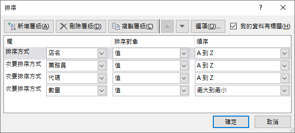 Excel-研習練習範例(排序)