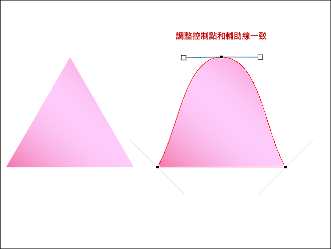 PowerPoint-利用編輯圖案製作圓角的等腰三角型