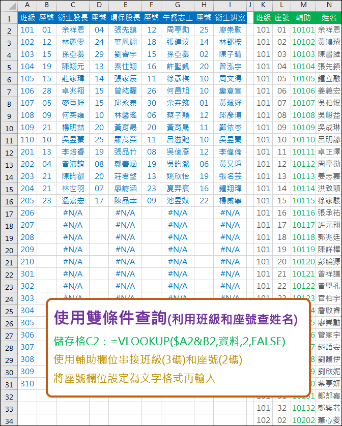 Excel-使用雙條件查詢(VLOOKUP)