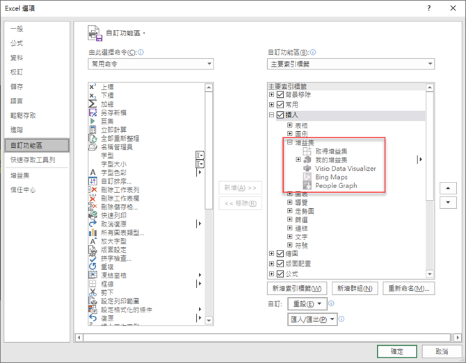 Excel-利用People Graph增益集建立視覺化圖表