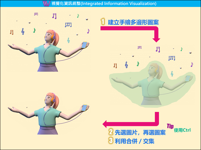 PowerPoint-利用合併圖案功能創建各種效果