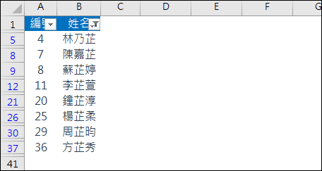 Excel-找尋清單中含有特定字元的資料