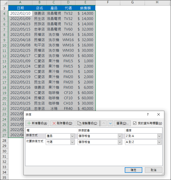 Excel-資料排序的好幫手-SORT,SORTBY函數(2021版以上)