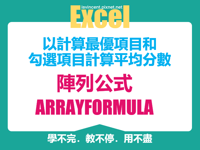 Excel-以計算最優項目和勾選項目計算平均分數