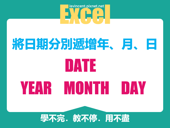 Excel-將日期分別遞增年、月、日