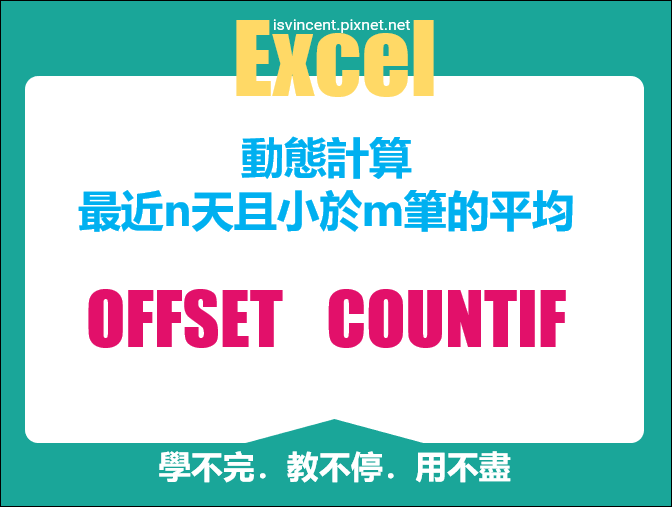 Excel-動態計算最近n天且小於m筆的平均