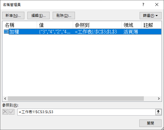 Excel-依多種作業繳交狀況和加權以計算總分