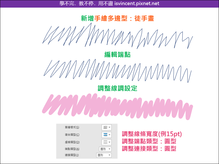 PowerPoint-為標題文字加上不規則像手繪一般的線條當作裝飾