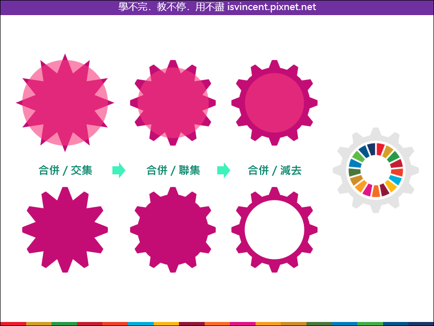 PowerPoint-自製一個如同齒輪狀的圖案