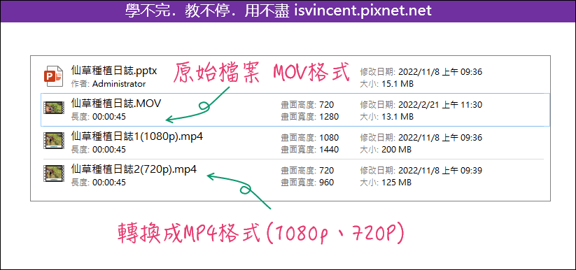 PowerPoint-在投影片中為影片加工標題或上字幕再轉成新影片