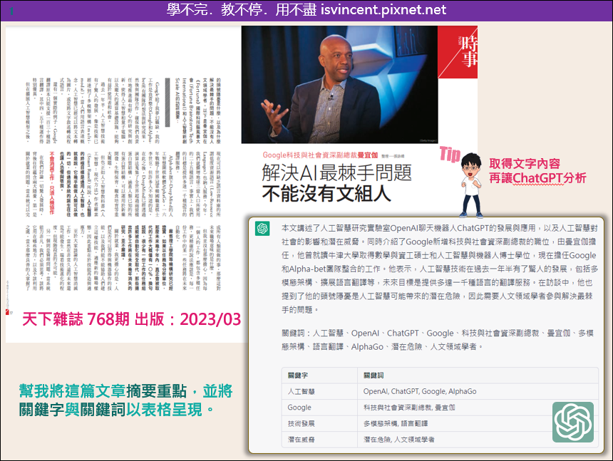 人工智慧ChatGPT活學活用實例4 @ 學不完.教不停.用不盡 :: 痞客邦 ::