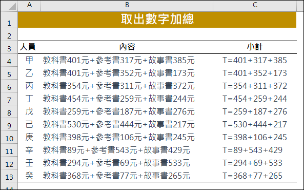 Excel-如何取出儲存格裡的多個數字加總，並讓ChatGPT也能做到相同結果？