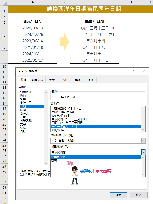 Excel-轉換西洋年日期為民國年日期,並讓ChatGPT也能做到相同結果? Excel-轉換西洋年日期為民國年日期,並讓ChatGPT也能做到相同結果?