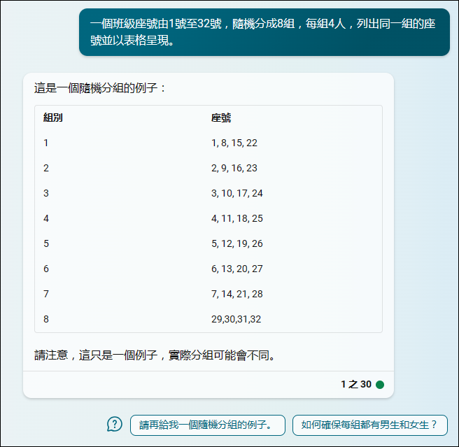 在 Bing Chat 和 ChatGPT 產生答案時以表格呈現，可以複製後直接在其他應用程式中貼為表格