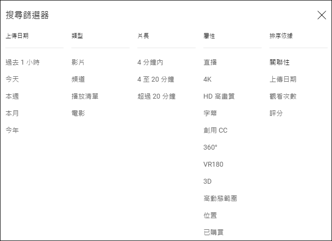 YouTube-掌握篩選分類關鍵字，輕鬆找到所需的影片