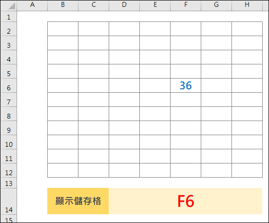 Excel-如何在不顯示內容的表格中依指定儲存格位址顯示該儲存格內容