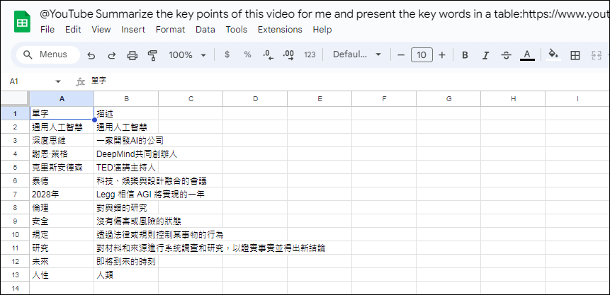 利用Google Bard為YouTube影片產生重點摘要、