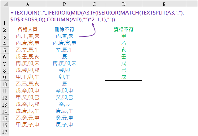 Excel-刪除儲存格內容中不符合者