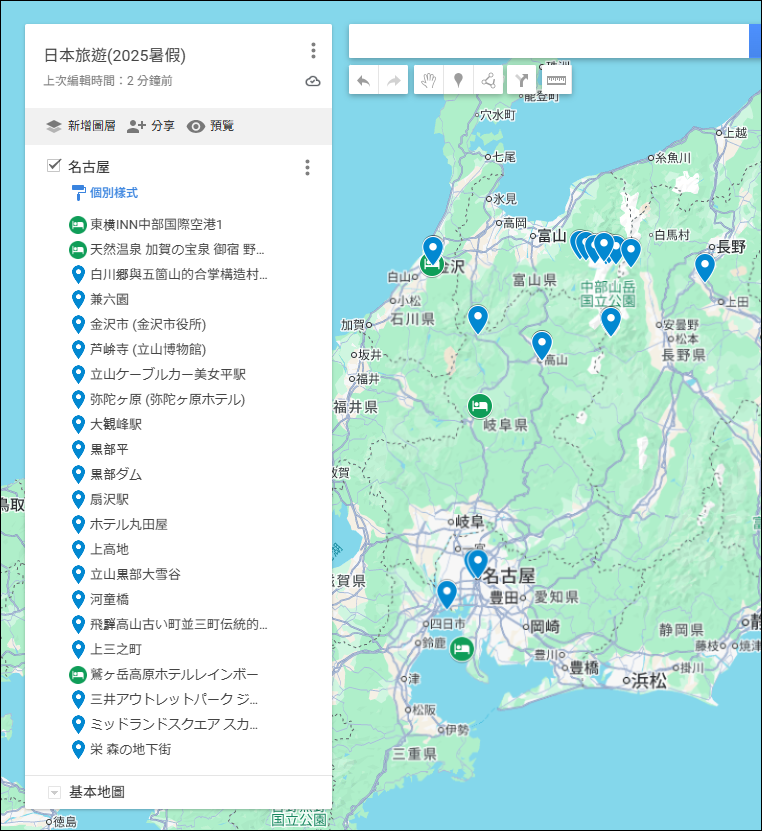 藉由AI協助,將多個地點標示在我的地圖上 藉由AI協助,將多個地點標示在我的地圖上
