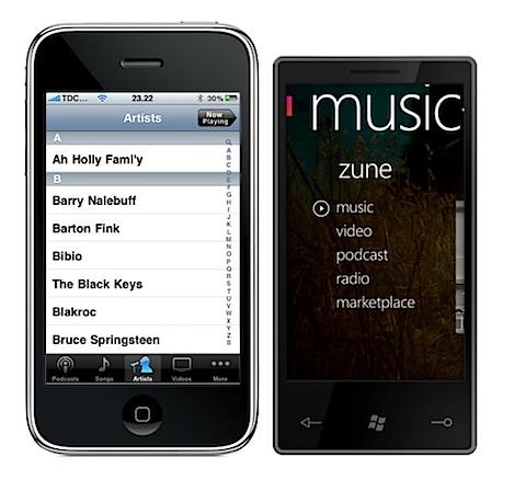 iPhone&Phone7進入音樂、視頻程式後的第一個頁面