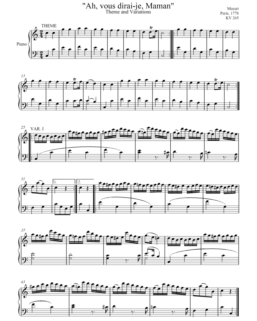 把握自己可以掌控的--小星星變奏曲