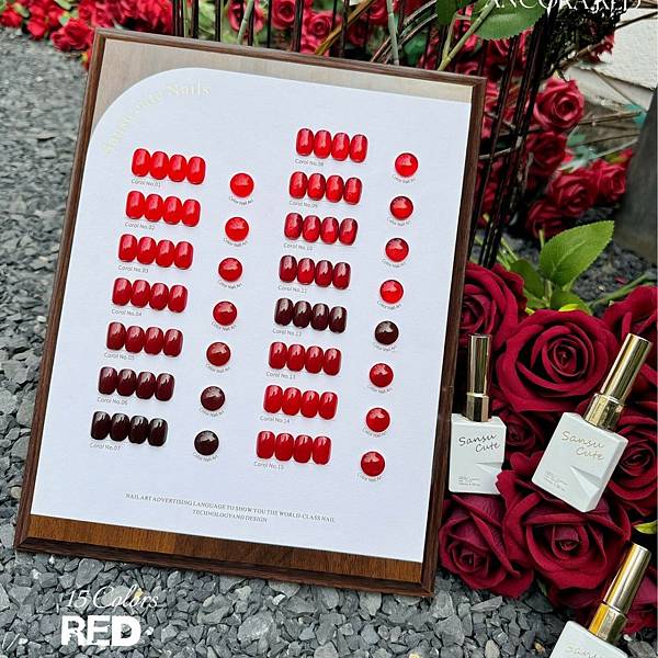 新竹美甲材料 新品到貨 秋冬過年款15色安可拉紅色系列