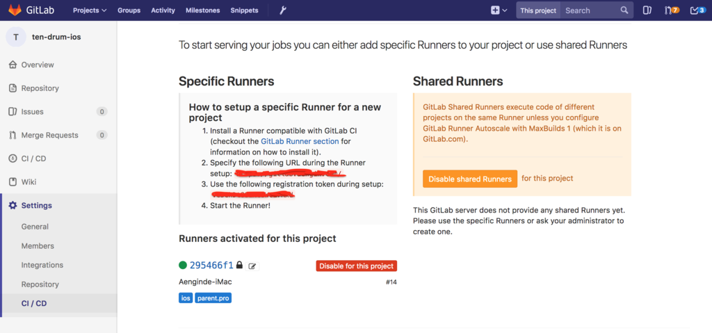 GitLab Runner settings