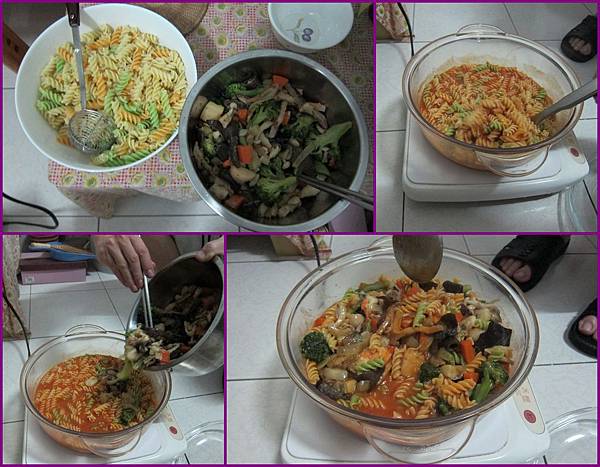 09放入材料攪拌收汁